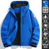 Jaqueta Outdoor Luotuo Estilo Igual para Mulheres, Conjunto de Duas Peças Três em Um à Prova de Vento e Impermeável para Outono e Inverno, Roupa de Trabalho para Viagem e Montanhismo Masculina