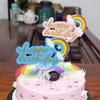 Nueva Decoración para Pastel de Horneado Polvo Dorado Globo de Aire Caliente Cinta Tricolor Decoración para Pastel de Cumpleaños Plug-in