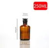 Frasco Reagente de Vidro Transparente Espessado Fosco Boca Larga Frasco Experimento Químico Reagente de Álcool Frasco Reagente de Vidro Marrom