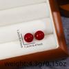 Brincos de Angorá Vermelho com Laço e Coração de Pêssego Outono/Inverno Encore Clareadores e Afinadores de Rosto Luxo Leve High-End Brincos de Temperamento de Ano Novo