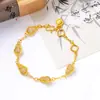 Nuevo Producto Que No Se Desvanece Fácilmente, Pulsera de Calabaza Dorada Arena Estilo Antiguo Incrustada con Diamantes, Joyería de Nicho de Lujo Ligero, Sensación de Alta Gama, Pulsera de Fortuna y Prosperidad para Mujeres