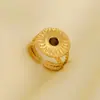 Anillo de Apertura de Piedra Estilo Retro Europeo y Americano de Acero Inoxidable 304 Anillo con Sentido de Diseño de Nicho Femenino Joyería en stock