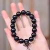 Sândalo Ébano África Oriental Sândalo Ébano Pulseira de Contas de Buda Pulseira de Corda de Ébano Wen Brincar Contas de Rosário Pulseira de Casal Casado Caminhando Volume