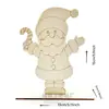 Decoraciones Navideñas Pintura Infantil Blanco Crudo DIY Tablero de Madera Inserto de Madera Papá Noel Adornos de Escritorio Venta al por Mayor