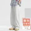 Pantalones deportivos grises estilo americano con corte inclinado para hombre, marca de moda, nuevo modelo de principios de otoño, corte recto holgado, talla grande, pantalones largos casuales versátiles