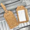 Etiqueta de Bagagem de Viagem Clássica com Grão de Cortiça, Etiqueta de Bagagem de Luxo Acessível de Alta Qualidade Anti-Perda, Padrão de Logo Personalizado e Customizável
