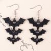 Nuevos pendientes de murciélago de Halloween, pendientes acrílicos, sencillos, personalizados, de moda, de colores brillantes, joyería para las orejas para mujer