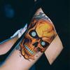 Decoración de Halloween Calavera Tatuaje de Llama para Hombre Hombro Brazo Impermeable Larga Duración