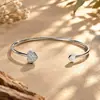 Accesorios de Reloj Estilo Coreano Pulsera de Amor de Diamantes Completos Apertura Pulsera de Corazón Chapada en Oro Pulsera de Doble Corazón Joyería de Pulsera para Mujeres