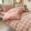 Juego de seis piezas de ropa de cama pura de algodón para dormitorio de estudiante, juego de tres piezas para litera de dormitorio, sábana de algodón puro, funda de edredón, sábana bajera, juego completo