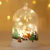 Linterna LED Decorativa Navideña, Adorno Iluminado con Patrón de Santa Claus, Funciona con Batería, Color Cálido/Multicolor