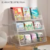 Estante Infantil para Livros de Bebê Suporte de Livros com Imagens para Bebês Estante Simples de Chão Estante de Armazenamento Estante de Armazenamento Doméstica Móvel Estante Pequena Simples com Rodas