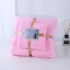 Toalha de Fleece Coral Conjunto de Toalhas de Banho Absorvente Sem Fiapos Toalha de Presente Presente para Casa Toalha de Banho Grande Conjunto de Duas Peças