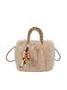 Bolsa de Veludo Acolchoada para Mulheres Outono e Inverno 2025 Novo Design Casual de Nicho Bolsa Transversal de Pelúcia Bolsa de Balde de Alta Qualidade