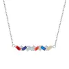 Pulsera de Lujo de Alta Gama Accesible Transfronteriza Europea y Americana para Mujer, Versátil Cobre Oro de 18K DIY Incrustado Joyería de Collar Piedra de Nacimiento de Diciembre