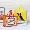 Bolsas de Compras No Tejidas Transfronterizas, Bolsas de Almacenamiento a Prueba de Polvo con Cremallera de Dibujos Animados, Bolsas Tote Plegables Impermeables Laminadas al por Mayor