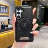 Funda de Cuero con Patrón de León Estampado y Tacto Suave para Teléfono Samsung S23Ultra S24FE Cubierta Protectora Resistente a Caídas