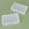 Caja Rectangular de Doble Botón Caja de Empaque Tapa Transparente Pluma Estilográfica Tarjeta Factura Juguete Tornillo Caja de Plástico Caja de Almacenamiento