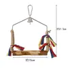 Suministros para aves transfronterizos: juguetes de loro de madera, percha de madera de manzano pelada, palo para posarse, juguete para morder, columpio para pájaros de cuerda de cáñamo para aliviar el aburrimiento