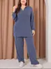 Fábrica de Origem Exportação Transfronteiriça Moda Feminina Plus Size Casual Conjunto de Duas Peças Coleção de Liquidação