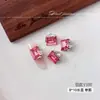Adornos para uñas K9 rojo-rosado, sin base, de ángulo recto, multifacéticos, ultra brillantes, strass grandes hechos a mano con forma de huevo de paloma, bolitas de strass para uñas, accesorios decorativos