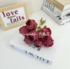 Rosa artificial de Milán de 7 cabezas, decoración para mesa de salón, tela de seda con tacto hidratante, accesorios para sesión de fotos.