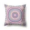 Funda de almohada de poliéster estilo folk bohemio nórdico decoración de coche impresión para el hogar funda de almohada de noche QTH23