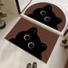 Tapete de Chão de Lama Diatomácea Gato Preto Desenho Animado Porta de Banheiro Resistente ao Desgaste Secagem Rápida Tapete para os Pés Tapete Doméstico Antiderrapante para Banheiro Tapete Absorvente