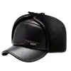Gorra de invierno para hombre con orejeras de terciopelo y gorra cálida tipo pico de pato para papá y abuelo de mediana edad y ancianos, gorra de béisbol de algodón a prueba de frío para exteriores