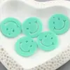 Colgante llavero de acrílico de color sólido de 24 mm con esmalte, plano, de doble cara con cara sonriente, accesorios de joyería hechos a mano DIY