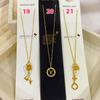 Collar de Lujo de Gama Alta, Moderno y Popular, Transfronterizo Acero Inoxidable Oro de 18K Collar Sencillo con Letra Vl y Elementos de Trébol de Cuatro Hojas, Etc