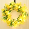 Corona de Jazmín de Invierno Artificial de Primavera Transfronteriza Decoración del Hogar Colgante de Puerta Corona de Alambre Granja Boda Adorno Festivo