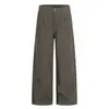 Calça Lenhador Patchwork Retro Americana Masculina High Street Marca Tendência Vibe Design Pregueado Cor Lisa Perna Reta Solta Calça Longa