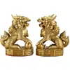 Un Par de Adornos de Latón Qilin Riqueza Ocho Trigramas Decoraciones Tienda Oficina Casa Pueblo Casa de Pueblo Atrayendo Riqueza Sala de Estar Regalo