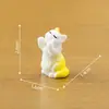 Miniaturas fofas e realistas de vaca e gatinho de pelúcia, acessórios de decoração DIY para casa de bonecas, enfeites de mesa