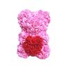 Flor Artificial Eterna de PE 25cm Oso Rosa Regalo para el Festival Qixi Oso de Espuma Ramo de Flores para Festival de Cumpleaños