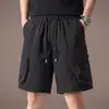 Pantalones cortos de trabajo versátiles de verano para hombre, estilo patchwork americano, deconstruidos, para deportes al aire libre, secado rápido, seda de hielo fina