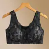 Sujetador de Botón Frontal sin Aros para Madres de Mediana Edad y Mayores con Almohadillas para Controlar los Senos Secundarios Chaleco de Talla Grande Sin Costuras Ropa Interior