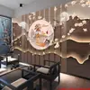 Papel Tapiz de Paisaje Estilo Nuevo, Revestimiento de Pared de Paisaje Estilo Chino Nuevo, Revestimiento de Pared Dorado de Lujo Ligero, Papel Tapiz de Fondo de TV para Sala de Estar