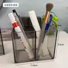 Porta bolígrafos de acrílico transparente Caja de almacenamiento de escritorio Organizador multicompartimento para cosméticos Pinceles de maquillaje Lápiz labial Estante de almacenamiento para papelería