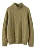Suéter de Caxemira com Flor de Cânhamo Outono/Inverno 2026 Novo Camisa Básica Feminina de Gola Alta Meia Espessura Estilo Suave Suéter Quente Espesso