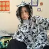 Chaqueta con Capucha de Pequeño Diablo para Halloween Algodón Comercio Transfronterizo Sudadera con Estampado de Camuflaje Moda Holgada Adelgazante Atuendo de Pareja