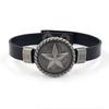 Pulseira de couro da moda japonesa e coreana, pulseira de couro com estrela de cinco pontas, pulseira de couro de vaca personalizada masculina, acessórios da moda