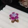 ¡Jardín Lolita! Pulsera Corazón Flor Zirconia Colorida Brillante Brazalete Estilo Banquete de Lujo Joyería de Mano de Alta Gama