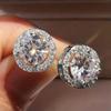 Brincos de Diamante Redondo Mais Vendidos da Xiyin Temu para Homens, Brincos de Zircônia Novos Europeus e Americanos Transfronteiriços da Moda para Mulheres, Brincos
