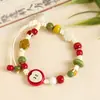 Pulseiras com Cordão, Novas Pulseiras Estilo Chinês, Presentes de Feriado para Homens e Mulheres, Fabricantes de Tendência de Personalidade Pequena Fresca Cerâmica, Fornecimento Atacadista