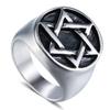 Anillo para hombre de acero de titanio con estrella de seis puntas estilo europeo y americano temu Amazon AliExpress caliente anillo de acero inoxidable punk hip hop