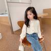 Camisa de Niña 2025 Primavera Nueva Camisa de Manga Larga con Encaje Estilo Chanel para Bebé Niña