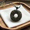Colgante de Obsidiana Natural Pixiu, Colgante de Obsidiana Dorada de la Paz, Placa de Obsidiana de Paz y Seguridad, Colgante de Joyería Unisex