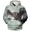 Sudadera con capucha casual para hombre de fábrica transfronteriza, suéter para niños con capucha impresa en 3D, suéter de animal búho